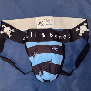 Skull and Bones Striped Gay Male Jock Strap